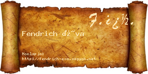 Fendrich Éva névjegykártya